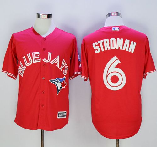 Blue Jays #6 Marcus Stroman Red New Cool Base 40th Anniversary Stitched MLB Jersey